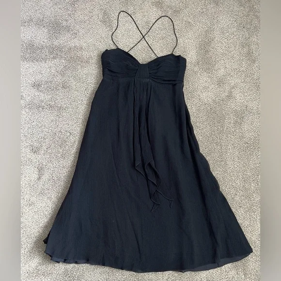 Banana Republic | Dresses | Banana Republic Strappy Flowy Silk Dress Dark  Navy 4 | Poshmark